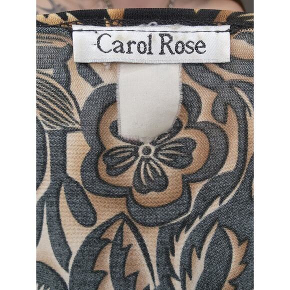 90s Vintage Y2k Brown Black Hibiscus Flower All Over Print Tropical Shirt Sz S - Picture 6 of 6